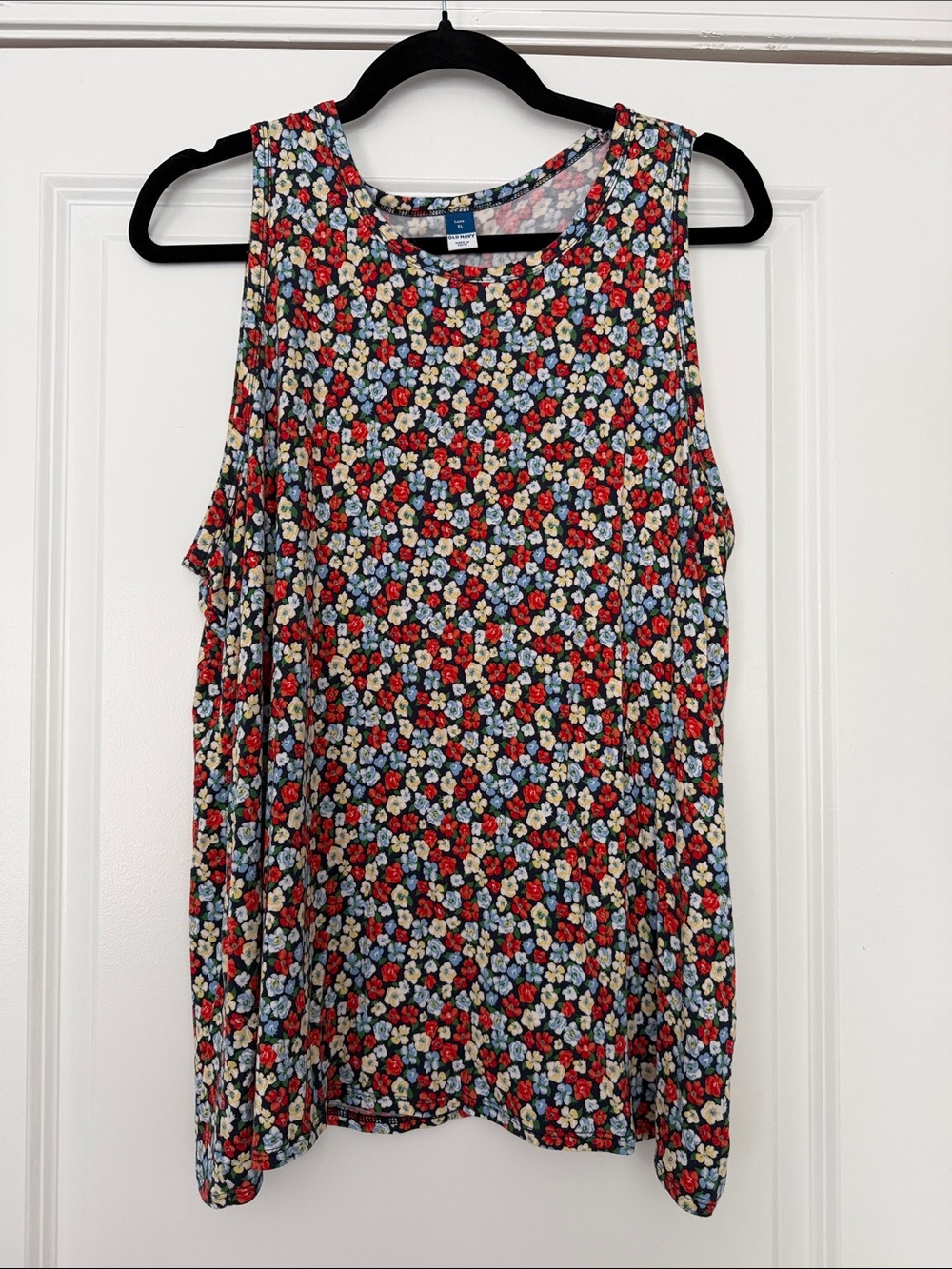 Old Navy Red Multi Floral Tank Top